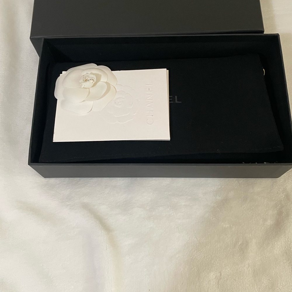 Chanel Lambskin Camellia Embossed wallet